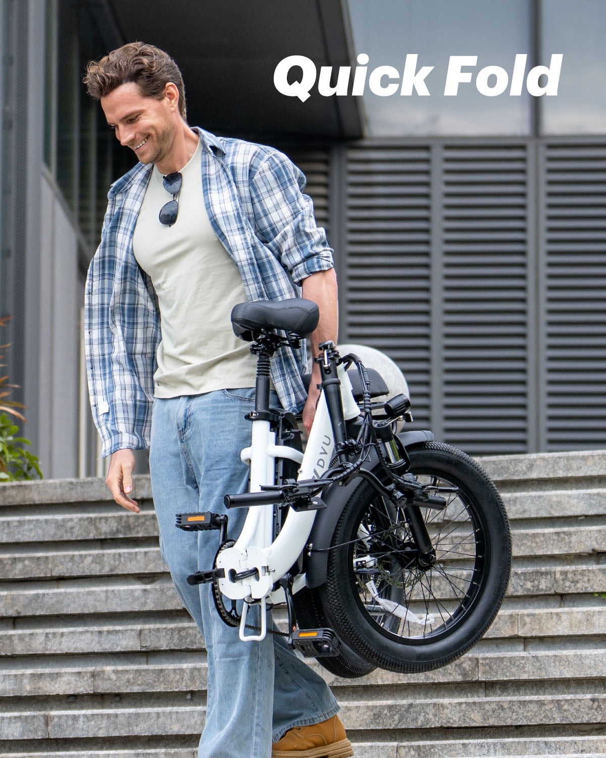 DYU Electric Bike for Adults, 20" Fat Tire Electric Mountain Bike with 48V 15.6Ah - 748.8Wh Removable Battery, Peak 1000W Motor, Max Speed 28Mph, up to 80 Miles, UL2849 Certification