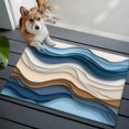 thumbnail image 4 of Brown Blue Area&nbsp;Rug 2x3ft Gradient Water Ripple Abstract Wave Modern Non-Slip&nbsp;Washable Square&nbsp;Rugs Soft Felt Indoor Floor Mat for Bedroom Kitchen Living Room Bathroom, 4 of 9