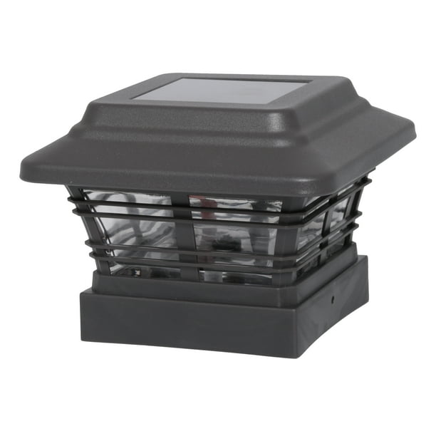 Better Homes & Gardens Solar Beckon 4'' x 4'' Post Cap LED Light, Brown