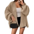 thumbnail image 2 of Long Sleeve Solid Women Lantern Loose Knit Oversize Sweater Cardigan, 2 of 6