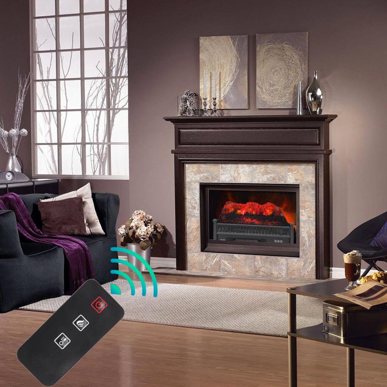 ZOKOP 23 Electric Fireplace Log Insert Heater with Ember Bed u0026 Remote  Controller, Black - Walmart.com