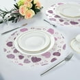 thumbnail image 6 of Coolnut Valentine's Day Love Heart Round Placemats Waterproof Non-Slip Washable Place Mats Polyester Table Mats Set of 6 Heat Resistant for Home Kitchen Holiday Party Home Decor Gifts, 6 of 7