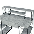thumbnail image 5 of Glavbiku Modern Computer Desk with Storage Shelves,Metal Base Corner Desk,Writing Table,Gray,47"L, 5 of 6
