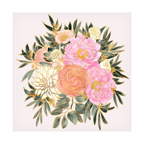 Trademark Fine Art Rosana Laiz Blursbyai Nanette floral bouquet in pastels Canvas Wall Art
