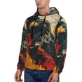 thumbnail image 3 of Xecao Ink Style Bald Eagle Pattern Men's Adult Pullover Hoodie,Hooded Sweatshirt-Small, 3 of 7