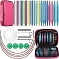 thumbnail image 1 of 26 Pieces Aluminum Interchangeable Circular Knitting Needle Set 13 Size Interchangeable Crochet Needles for Knitting, 1 of 6