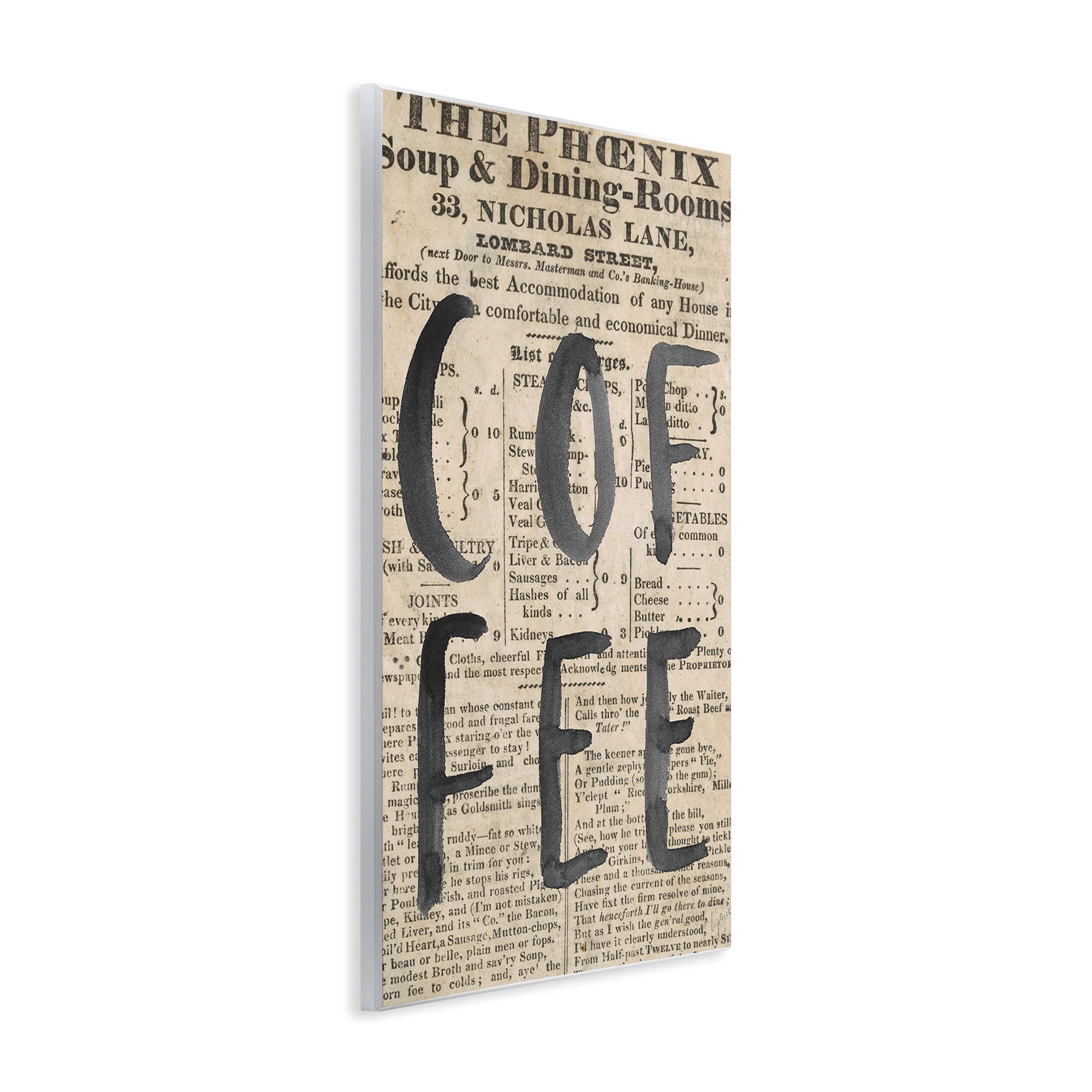 Stupell Industries Vintage Coffee Newspaper Wall Plaque Art, design by Lucille Price