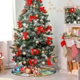 thumbnail image 6 of Merry Christmas Greeting Christmas Tree Mats Waterproof Tree Skirt, Snowman Winter Holidays Xmas Tree Stand Tray Mat Floor Protector Pad for Holiday Party Decoration, 28.3", 6 of 6