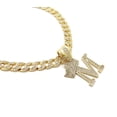 thumbnail image 2 of iJewelry2 Kings and Queens Crowned Initial Letter M Crystals Pendant Gold-tone Cuban Linked Chain Necklace, 2 of 3