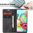 thumbnail image 3 of Funda de cuero para Samsung Galaxy A31, funda tipo cartera de cuero, diseño clásico con ranura para tarjetas y cierre magnético, funda plegable para Samsung Galaxy A31, 3 of 7