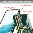 thumbnail image 2 of for Samsung Galaxy S22 Case with Magnetic Ring Holder [Compatible with Magsafe] [Built-in Camera Lens Protector] Glitter Electroplated Gold Sides Shockproof Case for Galaxy S22 Green, 2 of 11