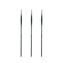 Creative Mark Imperial Professional Chungking Hog Bristle Brush- Bright #00- Pack of 3 Handmade Long Handle Oil Paint Brushes for Artists, Nickel-Plated Brass Ferrules, Stiff yet Soft Natural Bristles