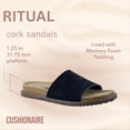 thumbnail image 5 of Cushionaire Ritual Suede Slide Sandals for Women - Slip On Womens Leather Sandals with Cushioned Cork Footbed and Arch Support, 5 of 18