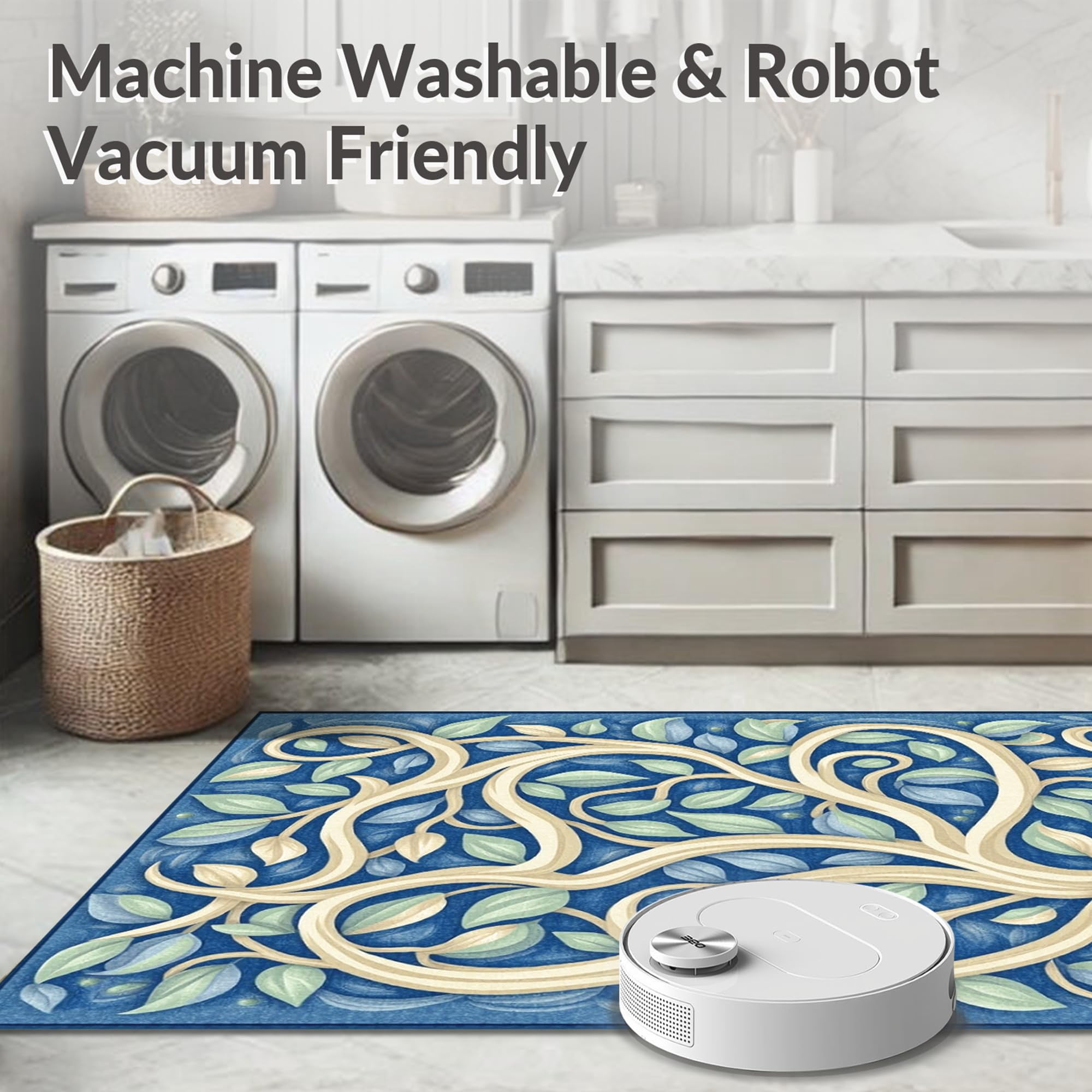 ODIKA 9'x12' Machine Washable Non-Slip Area Rug, Colorful Gradient Swirl Abstract Art High Traffic Rug, Orange Beige, 47547