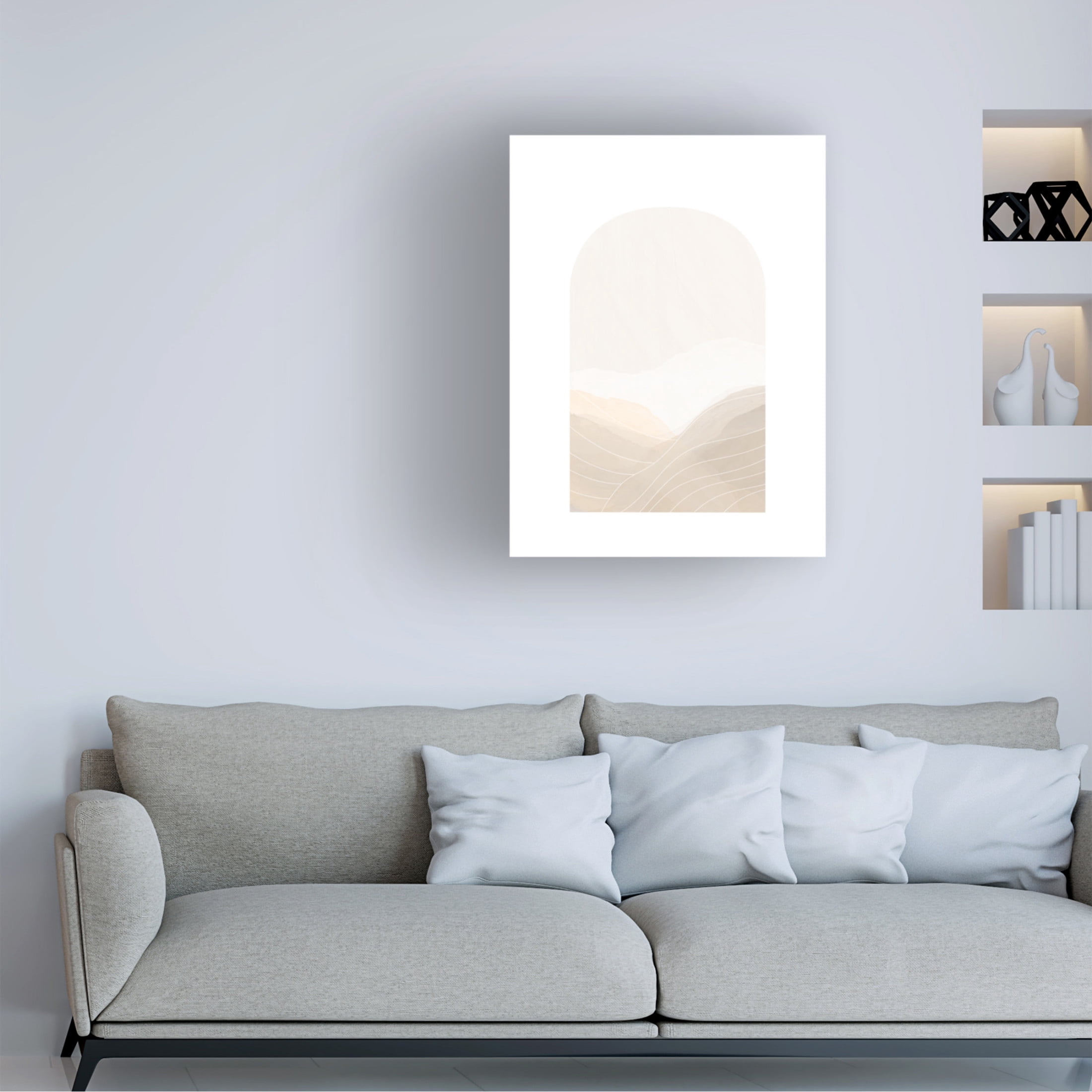 Trademark Fine Art Elena Ristova Beige Abstract Landscape Canvas Wall Art