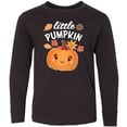 thumbnail image 3 of Inktastic Cute Little Pumpkin with Fall Leaves Long Sleeve Youth T-Shirt, 3 of 5