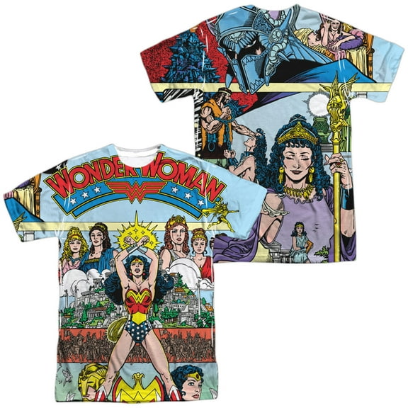 JLA No 1 Cover Unisex Adult Sublimated Costume T Shirt (Front/Back), X-Large Multicolor