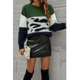 thumbnail image 5 of Color Block Animal Print Sweater Olive Green Small, 5 of 5