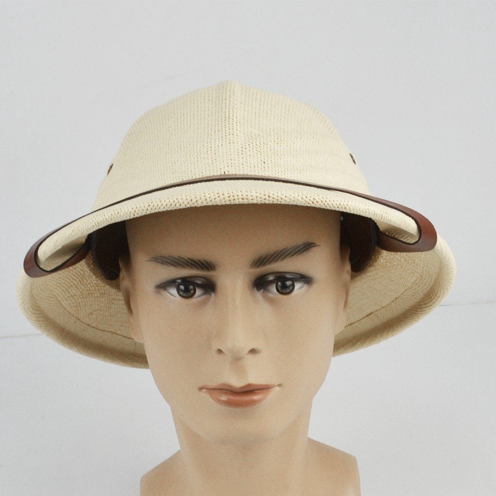 Jiibva Straw Helmet Pith Sun Hat For Men Women Pith Hat Summer Hat Vietnam Hat Jungle Cap