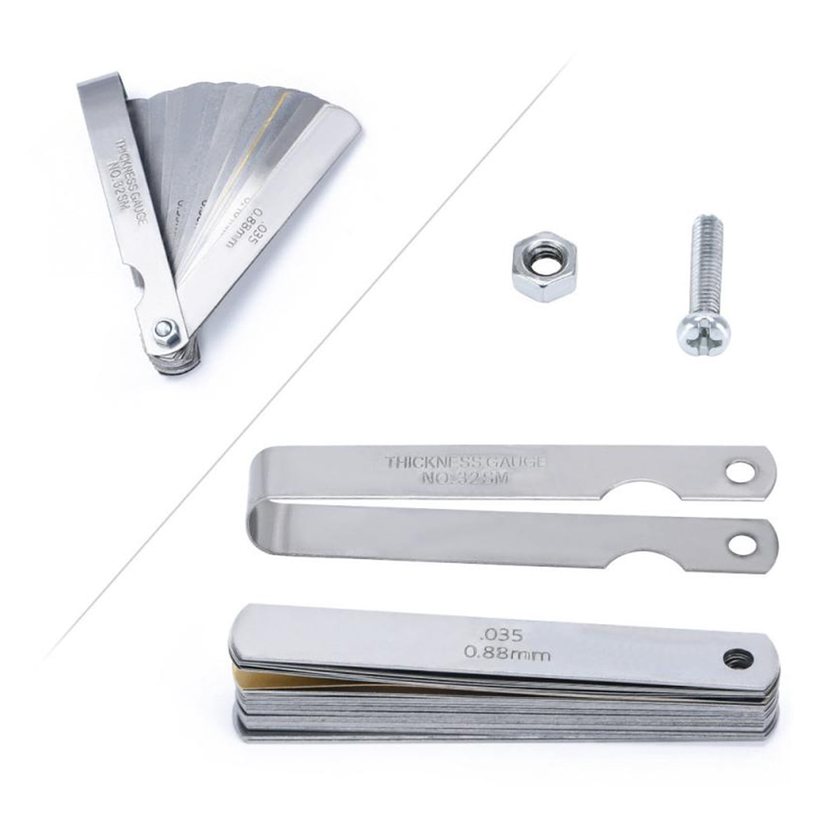 Feeler Gauge Metric Gap Filler Metric Blades Universal Thickness Gage High Accuracy Gap Measuring Tool 0.04mm - 0.88mm Tools ,Easy to Use