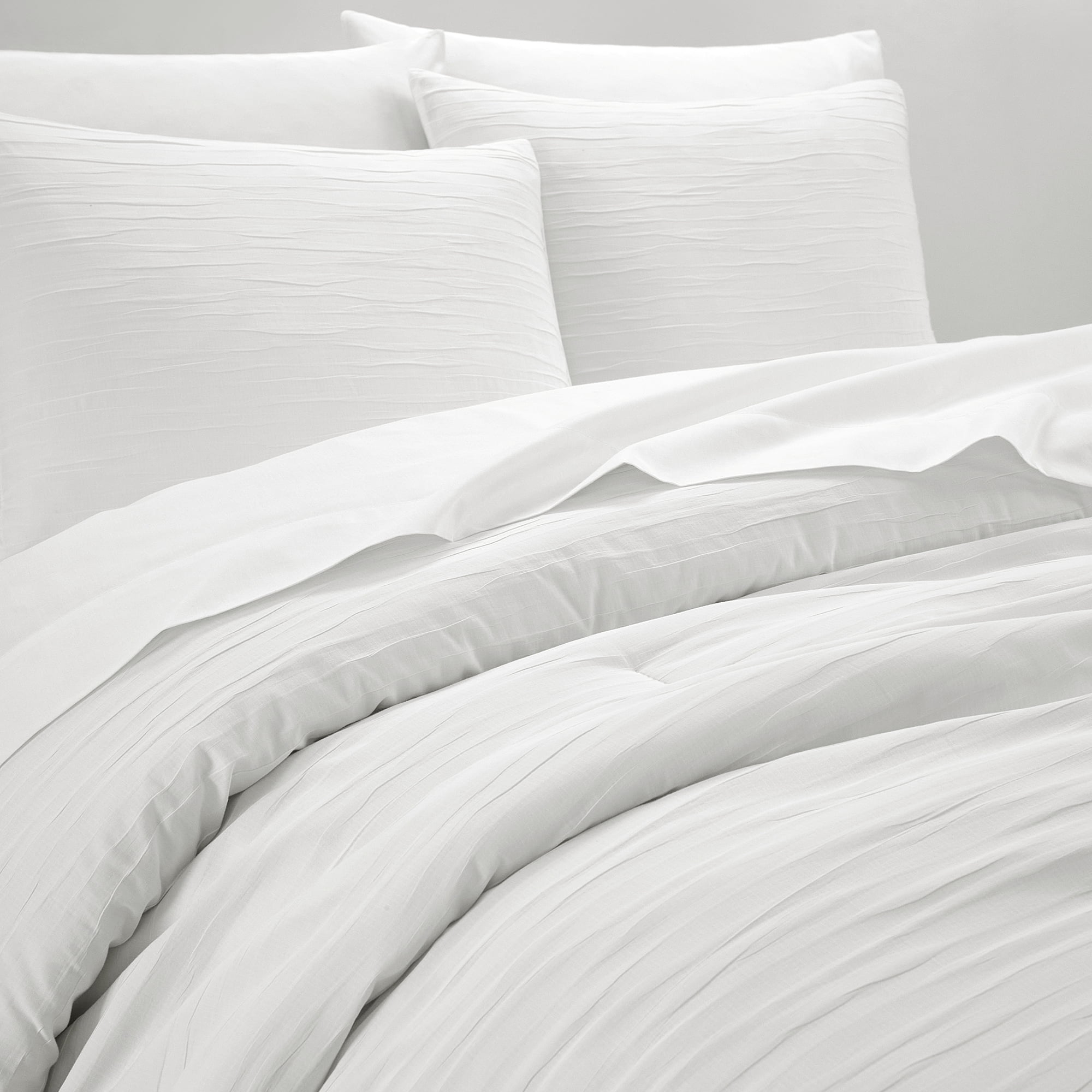 Better Homes & Gardens 7 Piece Crinkle Pleated Bed in a Bag Comforter Set with Sheets, Queen