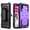 Purple, variant on iPhone X Case, Mignova Full Body Protective Rugged Plastic Heavy Duty Armor Holster Defender Hybrid Case Cover with Belt Swivel Clip and Kickstand for Apple iPhone X (Black)