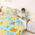 thumbnail image 3 of Erosebridal Cute Capybara Full Size Sheets for Kids, Rustic Floral Bed Sheets, Blue Orange, 4 Pieces, 3 of 5