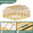 thumbnail image 4 of 10×13.2ft Cedar Wood Greenhouse Polycarbonate Panels Double Door 2 Windows Backyard Garden Planting House, 4 of 9