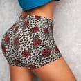 thumbnail image 4 of Lsque Leopard Print Rose Pattern High Waisted Biker Shorts for Women-Tummy Control Fitness Athletic Workout Running Yoga Gym Shorts,Moisture-Wicking-Small, 4 of 9