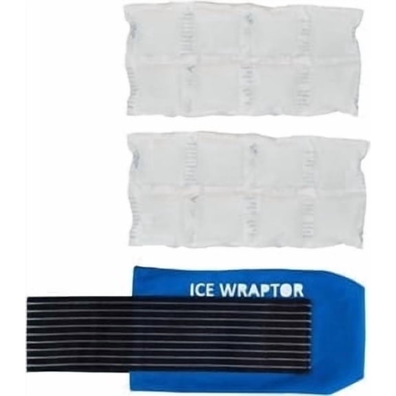 ICE WRAPTOR Therapeutic Ice Wrap 52" - Includes 2 Reusable Hydratable Velcro Ice Packs. Good for Knees, Shoulders, Elbows, and Other Body Areas.