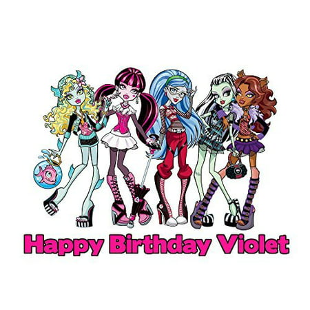 Monster High Edible Image Photo Cake Frosting Icing Topper Sheet Personalized Custom Customized Birthday Party - 1/4 Sheet - 79261
