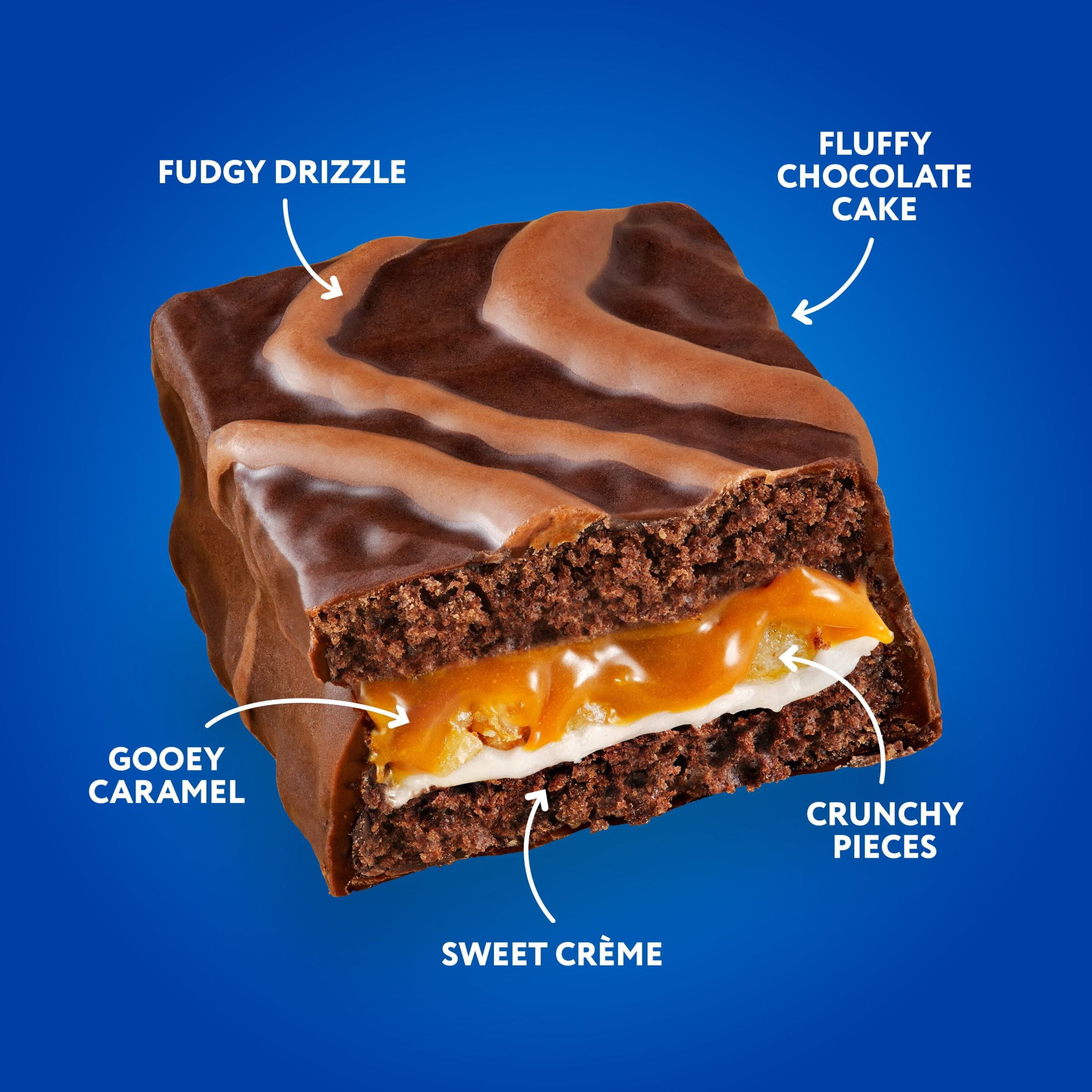 Hostess Kazbars Layer Cake Bars, Chocolate Caramel Flavor, 10 oz Box (8 Count)