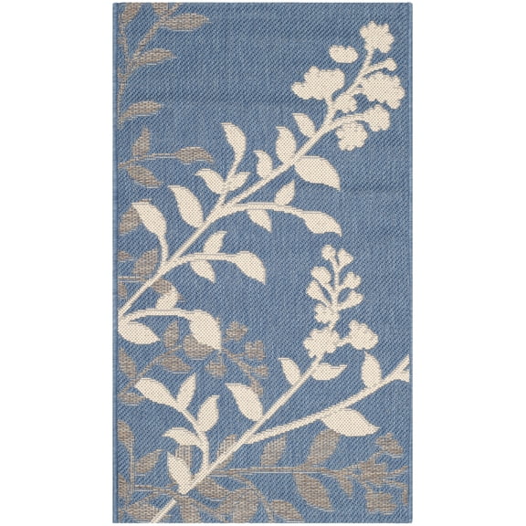 Safavieh Courtyard Abraham Floral Indoor/Outdoor Area Rug, Blue/Beige, 2'7" x 5'