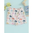 thumbnail image 3 of Qtinghua Infant Toddler Baby Boys Swim Trunks Cartoon Print Elastic Waist Shorts Beach Board Shorts Colorful Tree 6-12 Months, 3 of 8