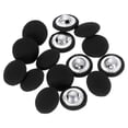 thumbnail image 1 of Uxcell 15 Paquete Botón Cubierto de Tela, 15mm 24L Botones Redondos de Costura con Vástago de Metal para Abrigo, Vestido, Suéter, Sombreros, Manualidades, Negro, 1 of 7