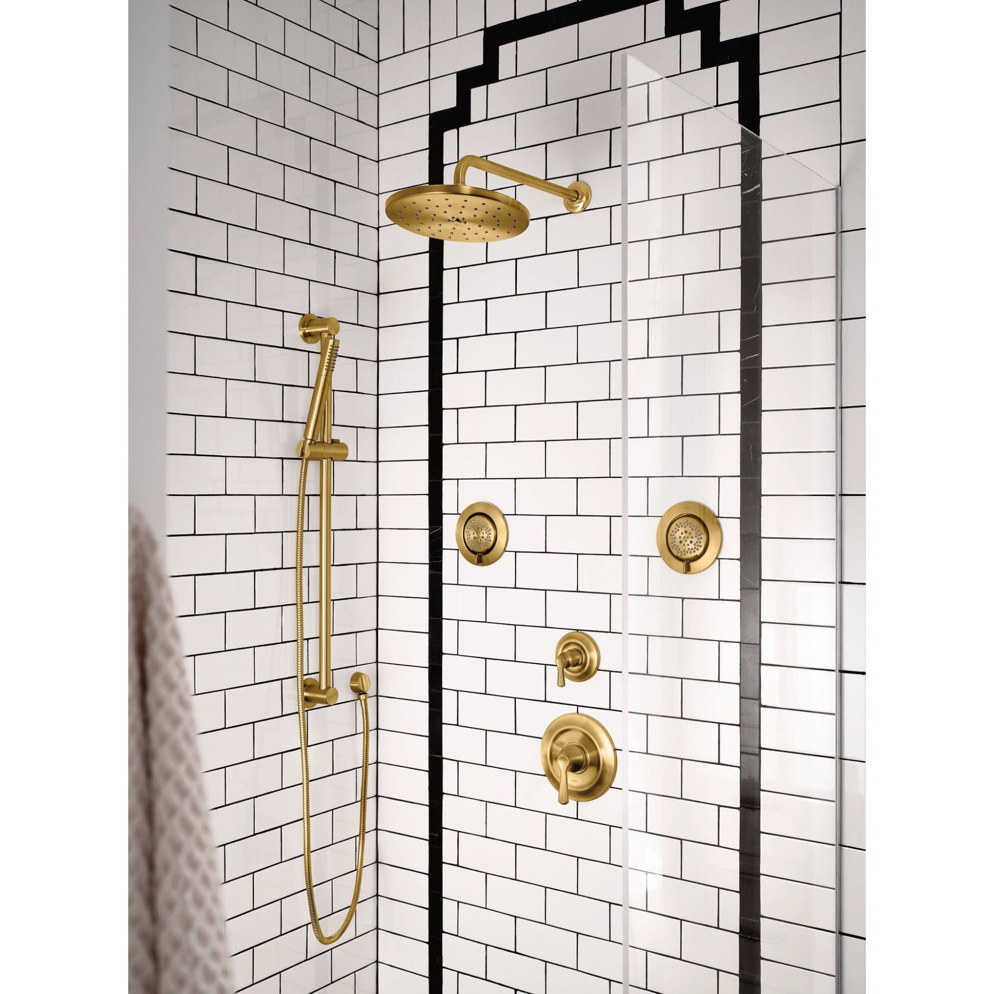 Moen S112 Waterhill Brass Bathroom Shower Head Fixture, 2.5