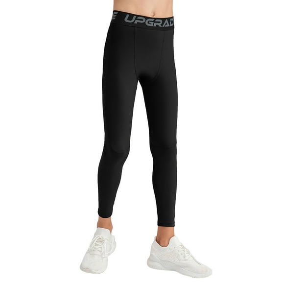 BULLPIANO 5-12T Youth Boys Athletic Tights Compression Pants Sports Tights Basketball Base Layer