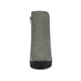 thumbnail image 5 of BLISSFUL STEP Women's Block High Heel Platform Zip Chelsea Boots Grey 7.5, 5 of 6