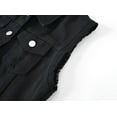 thumbnail image 6 of Aayomet Denim Vest for Women Womens Beading Pearls Denim Button Vest Ripped Waistcoatvest Sleeveless Jean Jacket (Black,S), 6 of 7