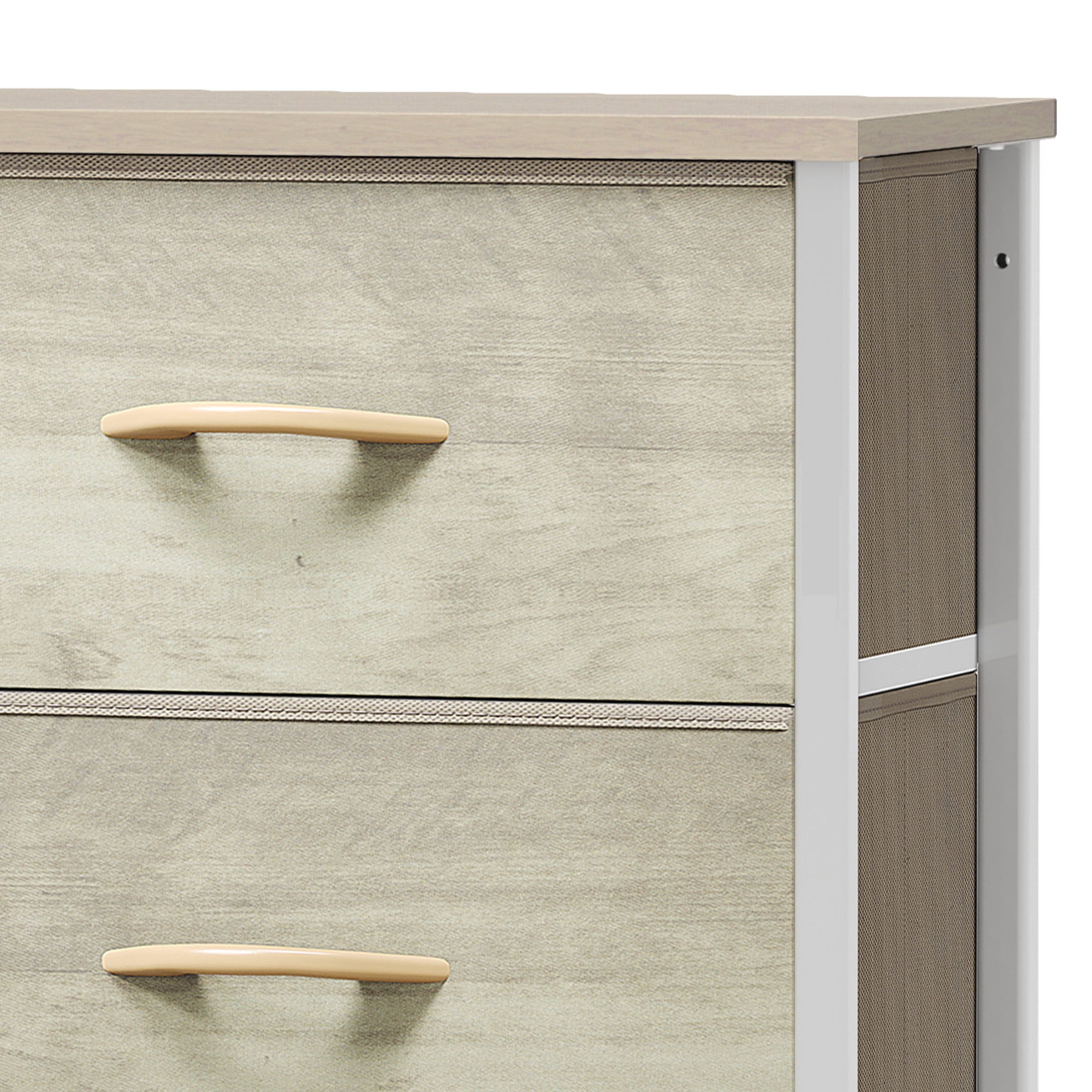 Uforic 4 Drawer Dresser Fabric Chest of Drawers Furniture Storage Organizer for Living Room,,Hallway,Oak Greige