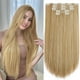 thumbnail image 1 of StrRid Extensiones de cabello con clip de 26 pulgadas de largo sintético recto extensión invisible 5 piezas suaves y naturales falsos clips baratos en postizos para mujeres cabeza completa 8.1 oz marr, 1 of 5