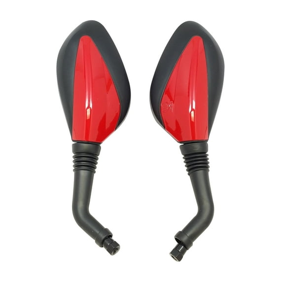 Red Rearview Side Mirrors Pair for 50cc 125cc 150cc GY6 Scooters Mopeds Compatible with TaoTao Jonway Roketa Baja Sunl QMB139 Chinese Motorcycles