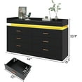 thumbnail image 2 of 9 Drawer Dresser with Charging Station and LED Lights, Modern Chest of Drawers with Power Outlet, Organizer Cabinet for Bedroom, Living Room, Entryway, White, 2 of 16