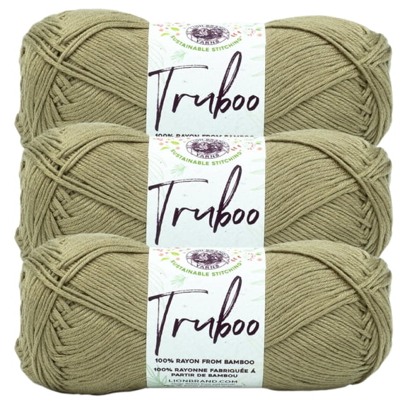 Lion Brand Yarn Truboo Khaki Yarn 3 Pack