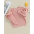 thumbnail image 3 of Wassery Infant Baby Girls Sweaters Toddler Girls Ruffle Long Sleeve Crew Neck Loose Knitted Pullovers 3 6 9 12 18 24 Months Newborn Girls Fall Winter Warm Clothes, 3 of 9