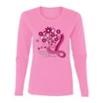 thumbnail image 2 of Wild Bobby Breast Cancer Awareness Flowers Breast Cancer Awareness Women Graphic Long Sleeve Tee, Light Pink, Medium, 2 of 6