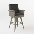 thumbnail image 2 of Cascada Outdoor Wicker Barstool with Cushions, Mixed Black, Dark Grey, 2 of 9