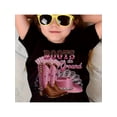 thumbnail image 1 of New Girls 100% Cotton T-Shirt - Black BooTS on da Ground with Pink Cowboy Boots and Hat Print - Comfortable, Breathable, Summer, Round Neck, Short Sleeve, 1 of 6