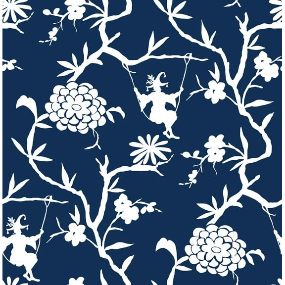 NextWall Chinoiserie Silhouette Peel and Stick Wallpaper