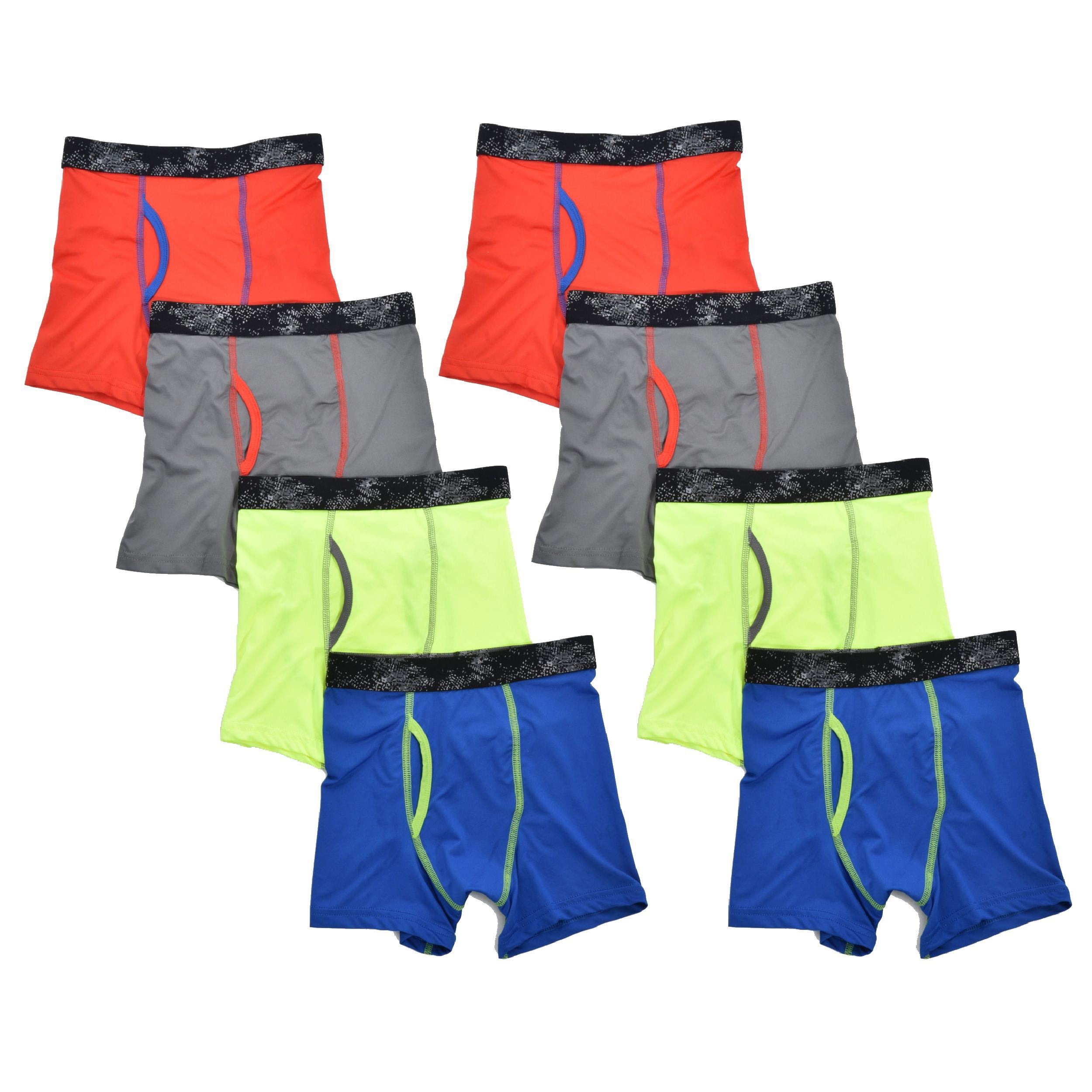 Athletic Works - Athletic Works Boys Underwear, 8 Pack Space Dye Boxer ...